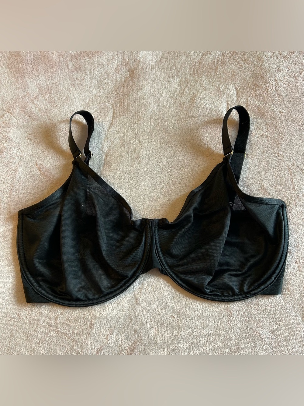 Soma Unbelievable Minimizer bra 36H black mesh adjustable straps hooks in back